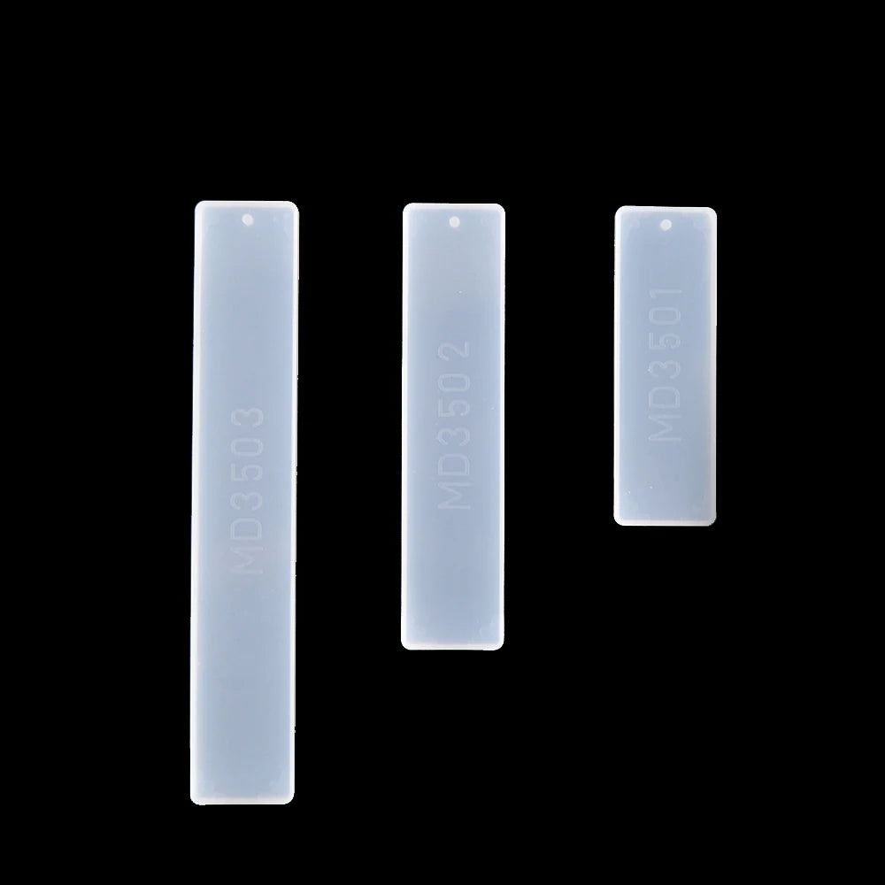 DM175 3pcs/Pack DIY Bookmark Silicone Resin Mold Set Rectangular Ruler Keychain Silicon Mould for Handmade Jewelry Craft