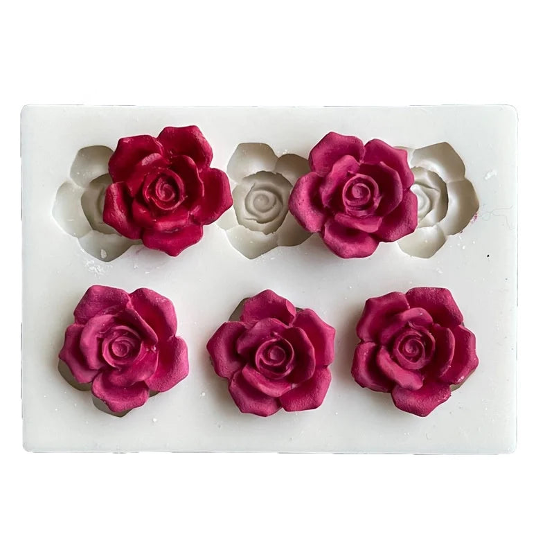Flower Silicone Molds for Cake Decoration Non Stick Fondant Mold for DIY Chocolate Candy Cookie Cupcake Jelly and Polymer Clay