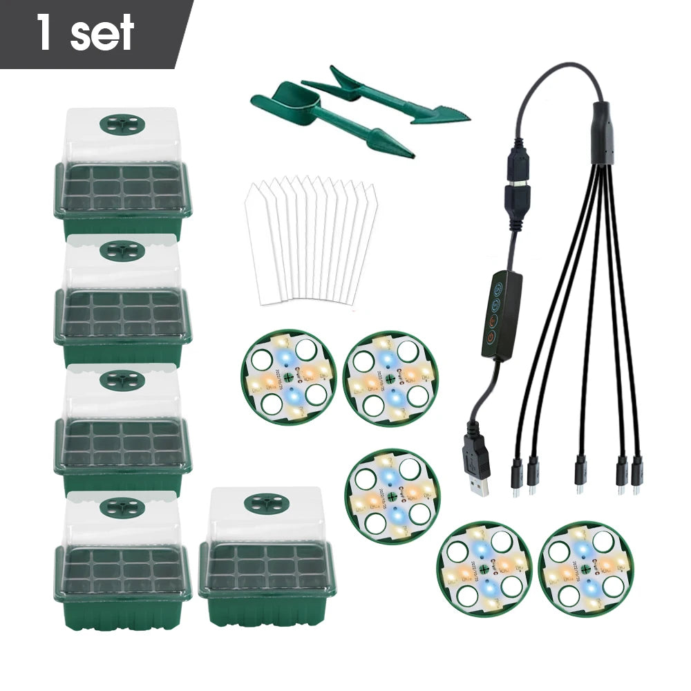 Home Garden Seed Starter Box – Seedling Germination Tray with Adjustable Light Cycles