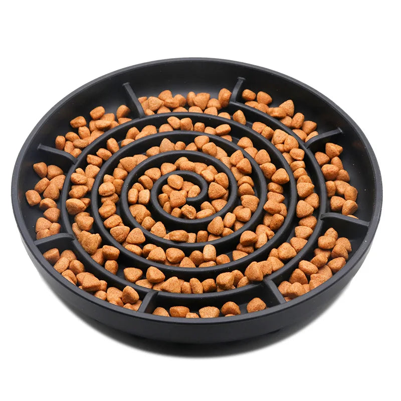 Pet supplies Slow Food Bowl Cat Anti-Knockover Anti-Slip Food Bowl Puppy Anti-choking Silicone Toy Food Plate