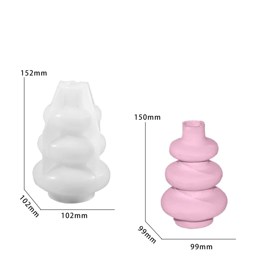 1/2pcs Vase Tray Silicone Mold, Oval Coaster Mold And Bottle Container Mold, Candy Container, Flower Pot, Gift, Home Decoration