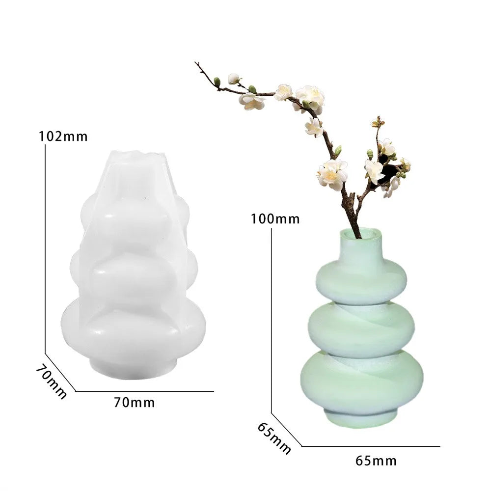 1/2pcs Vase Tray Silicone Mold, Oval Coaster Mold And Bottle Container Mold, Candy Container, Flower Pot, Gift, Home Decoration