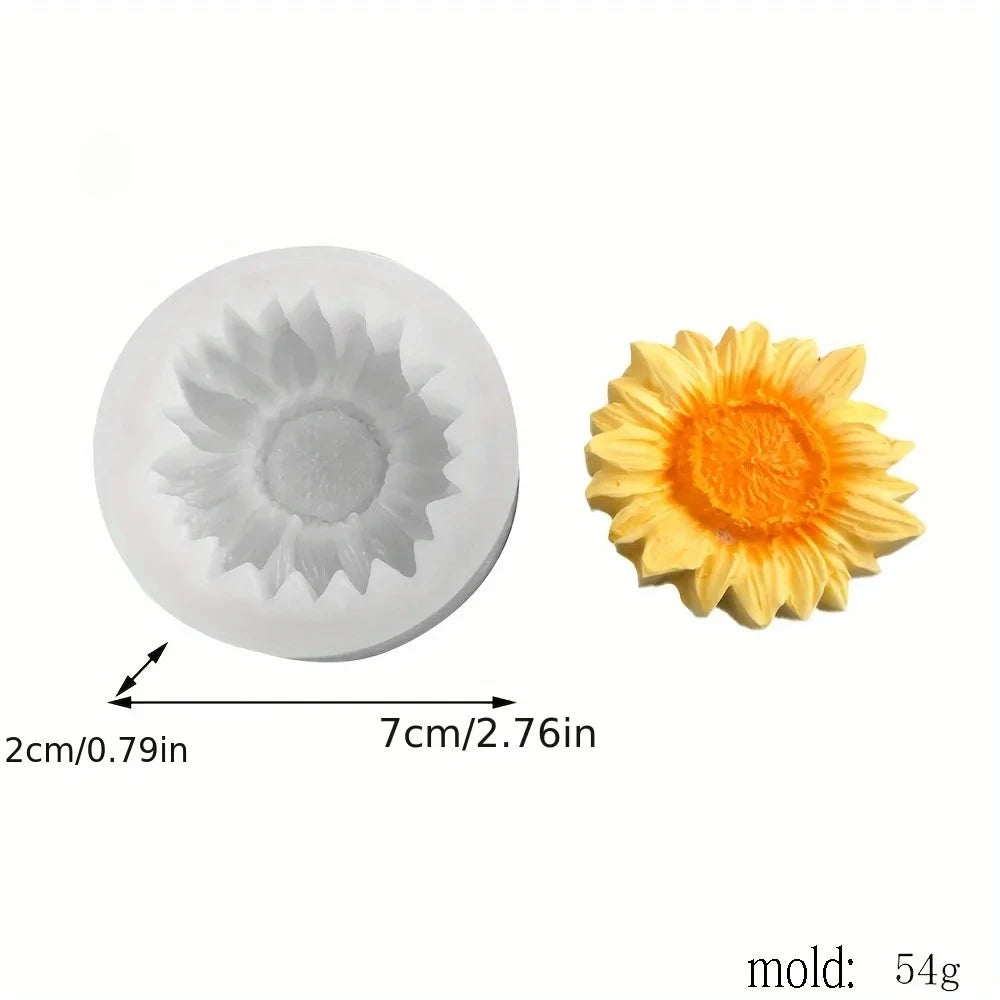 Sunflower Shape Silicone Candle Molds Easy Release DIY Wax Daisy Mould for Soy Wax Reusable Flower Shaped Mold Home Decor Gifts