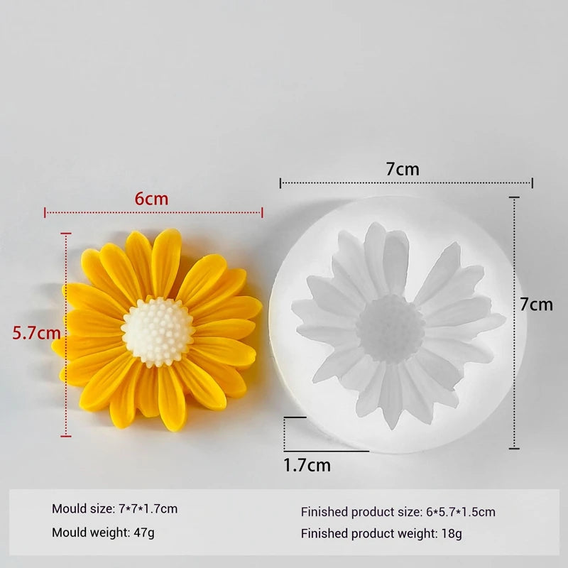 Flower Silicone Molds 3D Daisy Rose Peony Chocolate Cake Baking Mold Handmade Candle Soap Gypsum Resin Handicraft Making Tools