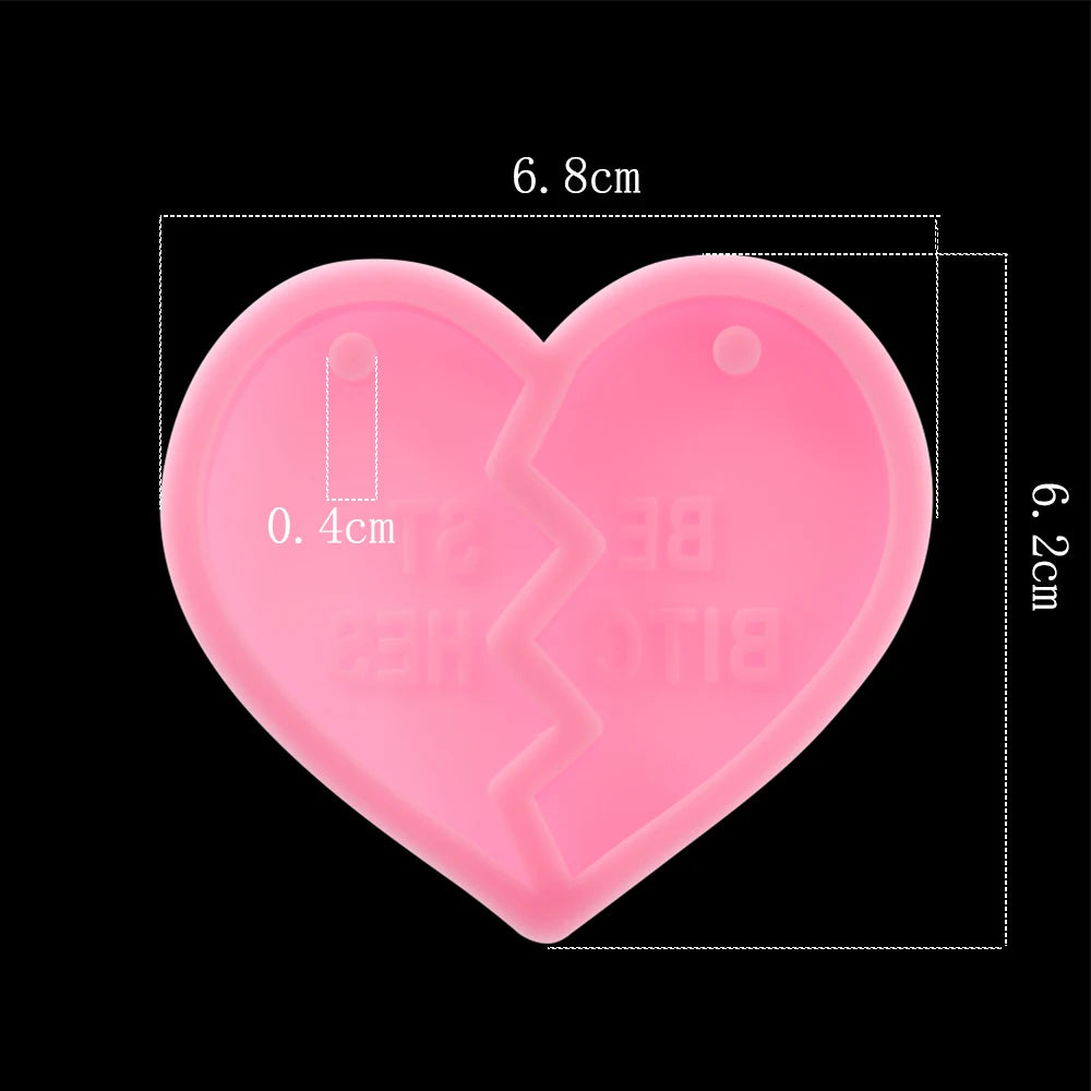 Dog Tag Bone Shaped Keychain Casting Silicone Mold for DIY Key Chain Pendant Crystal Epoxy Resin Molds Craft Jewelry Making Tool