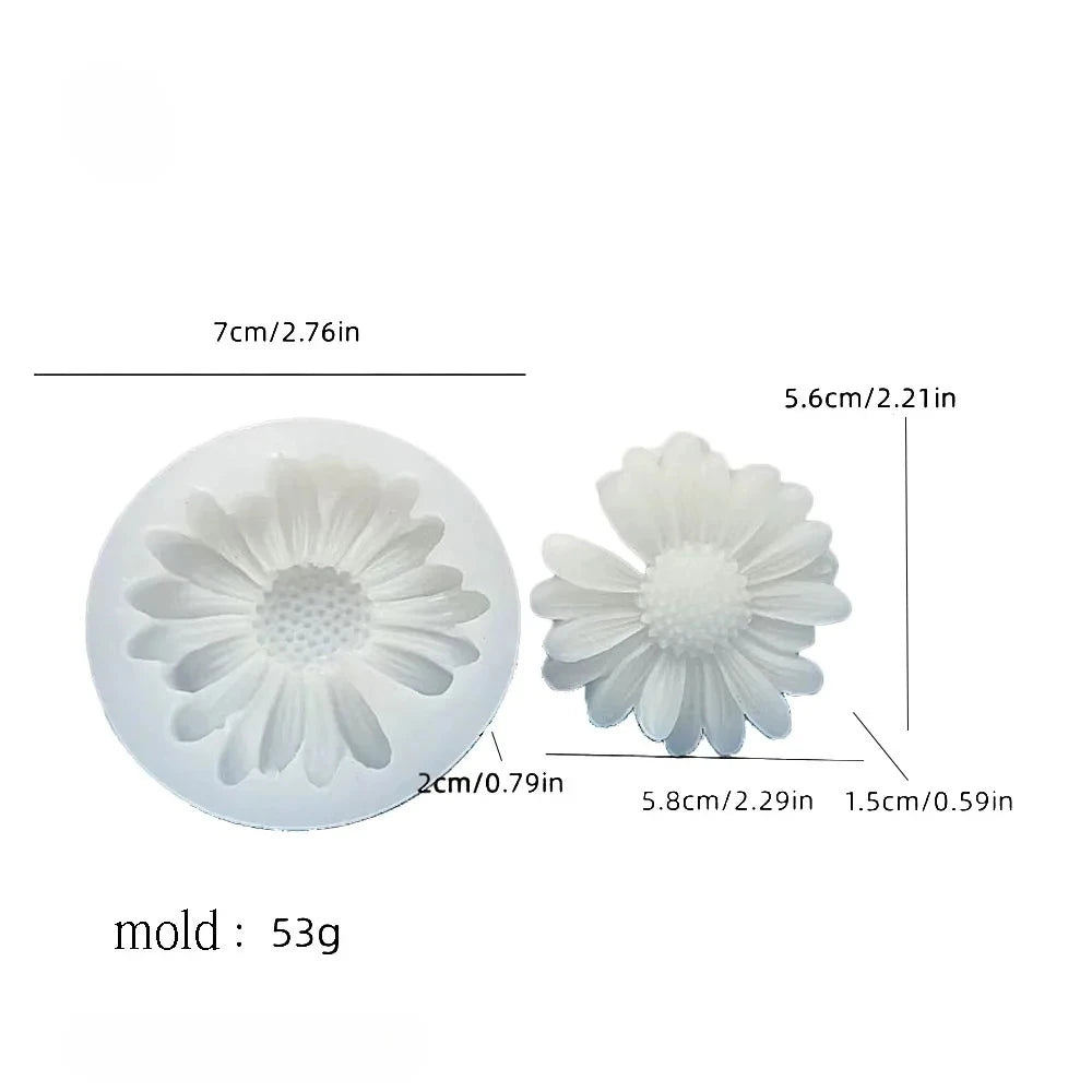 Sunflower Shape Silicone Candle Molds Easy Release DIY Wax Daisy Mould for Soy Wax Reusable Flower Shaped Mold Home Decor Gifts