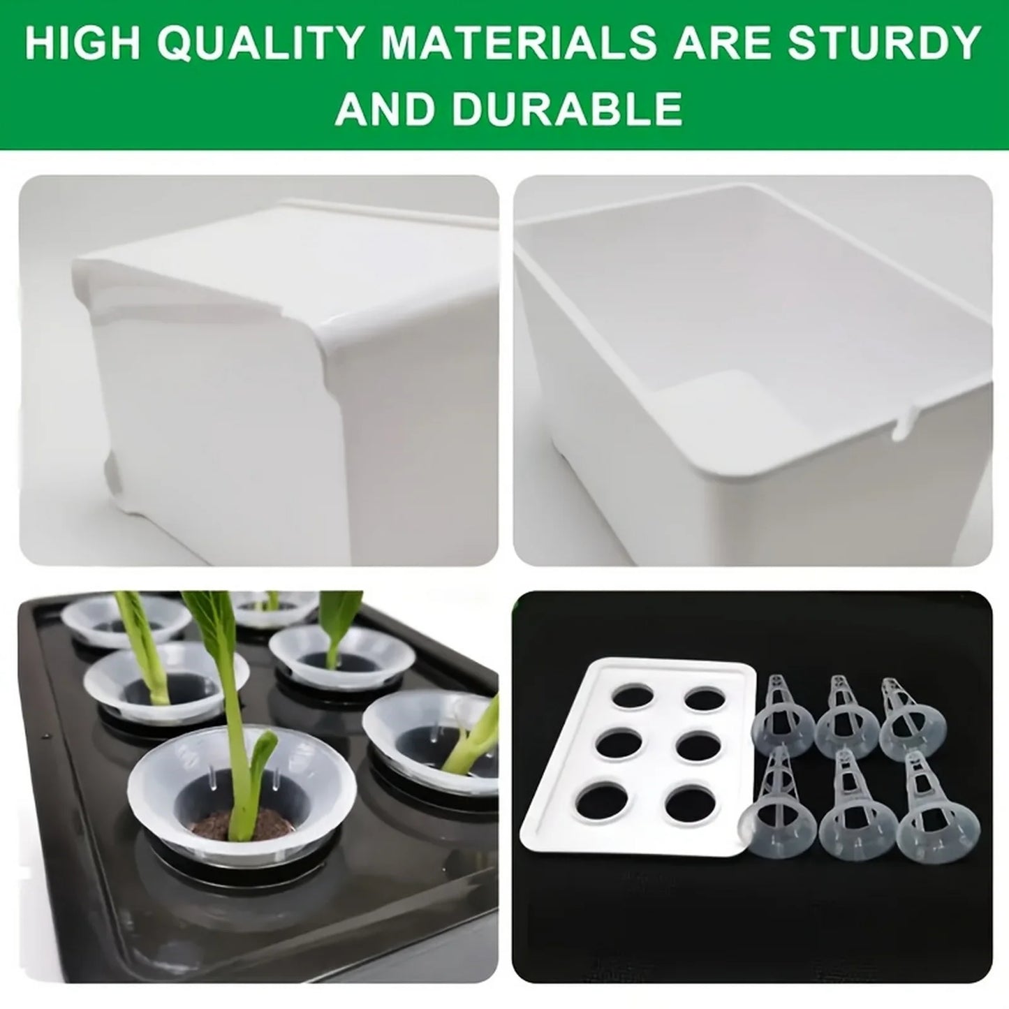 Plant Grower Box Indoor Hydroponic Boxes Nursery Pots Set with Seedling Cups for Plants Herb Garden Planting Container