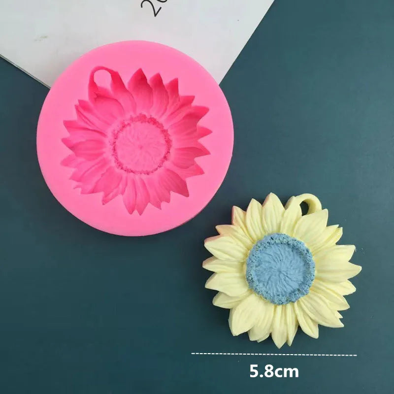 Flower Silicone Molds 3D Daisy Rose Peony Chocolate Cake Baking Mold Handmade Candle Soap Gypsum Resin Handicraft Making Tools
