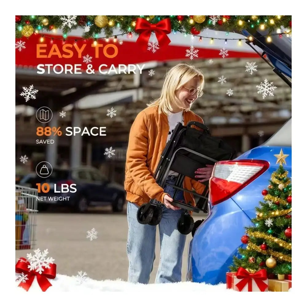 Heavy‑Duty Folding Garden Cart with All-Terrain Wheels, 450Pound Capacity, Foldable Multipurpose Cart.