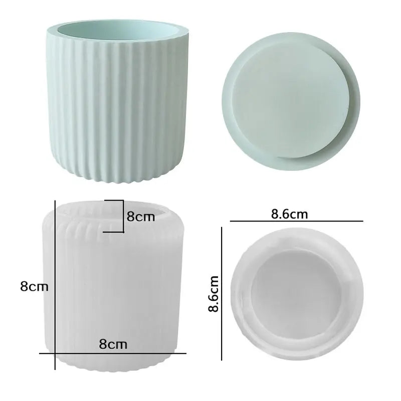 DIY Candle Cup Storage Box Cement Mold Crystal Epoxy Storage Box Silicone Mold Handmade Round Candle jar Mold