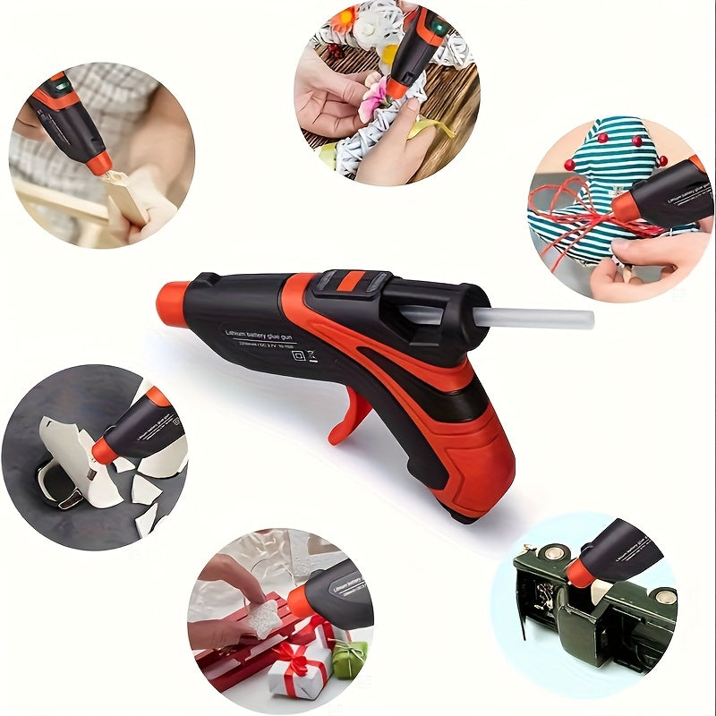 Mini Cordless Handheld Hot Glue Gun with Glue Sticks And Silicone Finger Protectors, Rechargeable Hot Glue Gun Kit for Home Repair, Wood, Card, Quick Arts Crafts DIY & Sealing