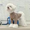 Luxury Teddy Small Dog Cat Home Apparel Cotton Shirt with Letter Print Solid Pattern for Spring Autumn Winter