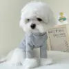 Luxury Teddy Small Dog Cat Home Apparel Cotton Shirt with Letter Print Solid Pattern for Spring Autumn Winter