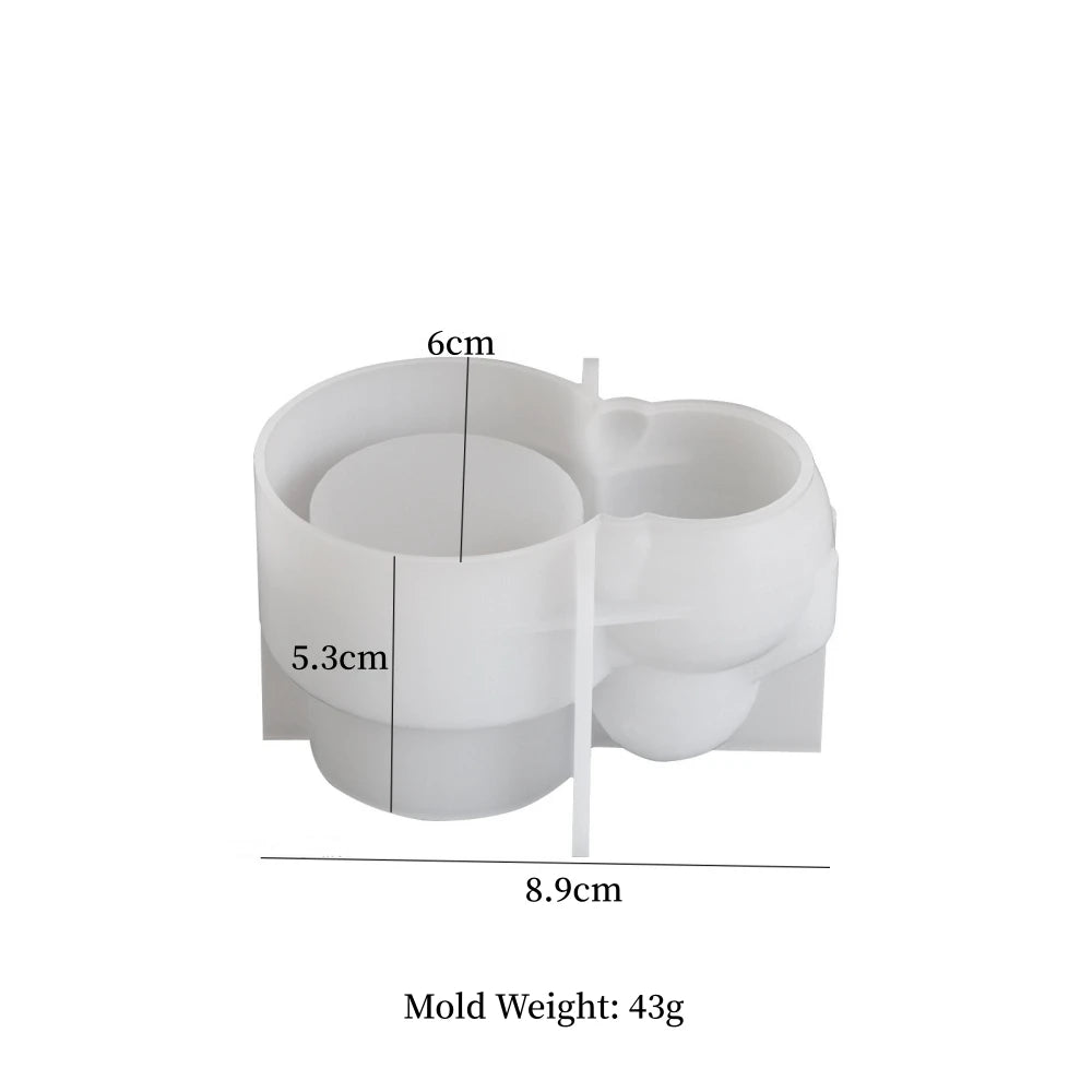 DM1166 Lovely Bunny Candle Holders Silicone Mold DIY Gypsum Craft Container Jar Concrete Cement Storage Pot Molds for Decor