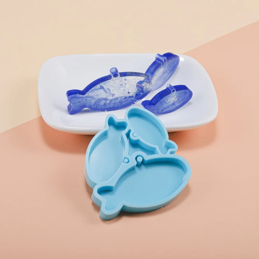 Dog Tag Bone Shaped Keychain Casting Silicone Mold for DIY Key Chain Pendant Crystal Epoxy Resin Molds Craft Jewelry Making Tool