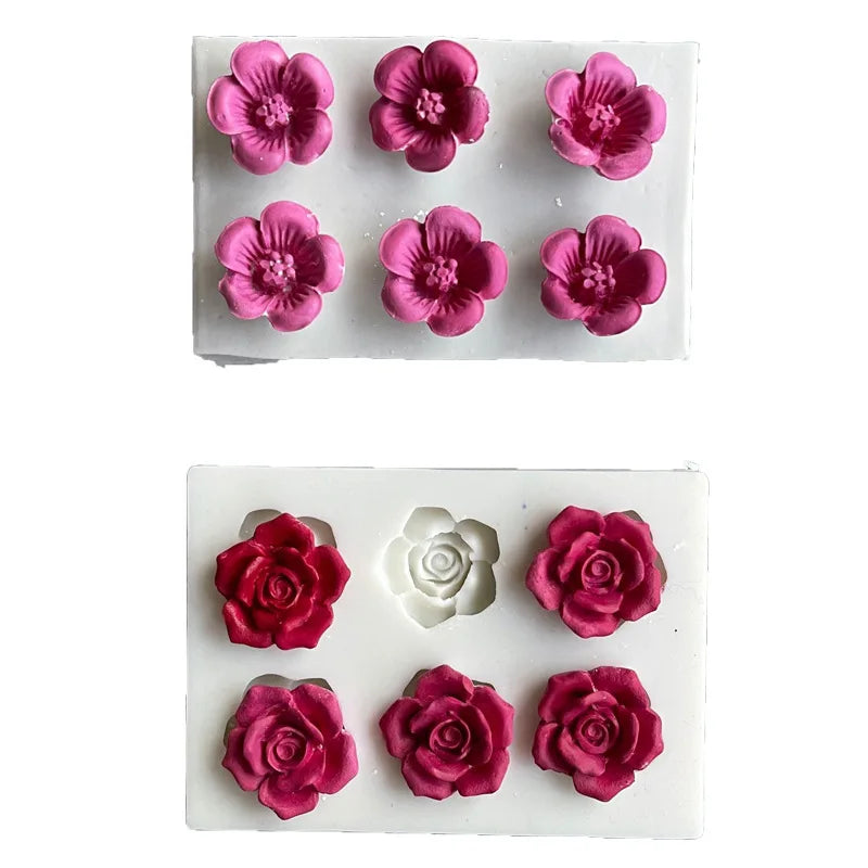 Flower Silicone Molds for Cake Decoration Non Stick Fondant Mold for DIY Chocolate Candy Cookie Cupcake Jelly and Polymer Clay