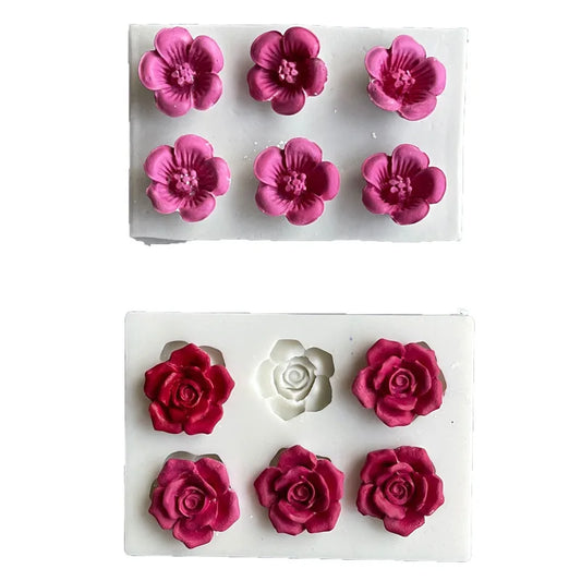 Flower Silicone Molds for Cake Decoration Non Stick Fondant Mold for DIY Chocolate Candy Cookie Cupcake Jelly and Polymer Clay