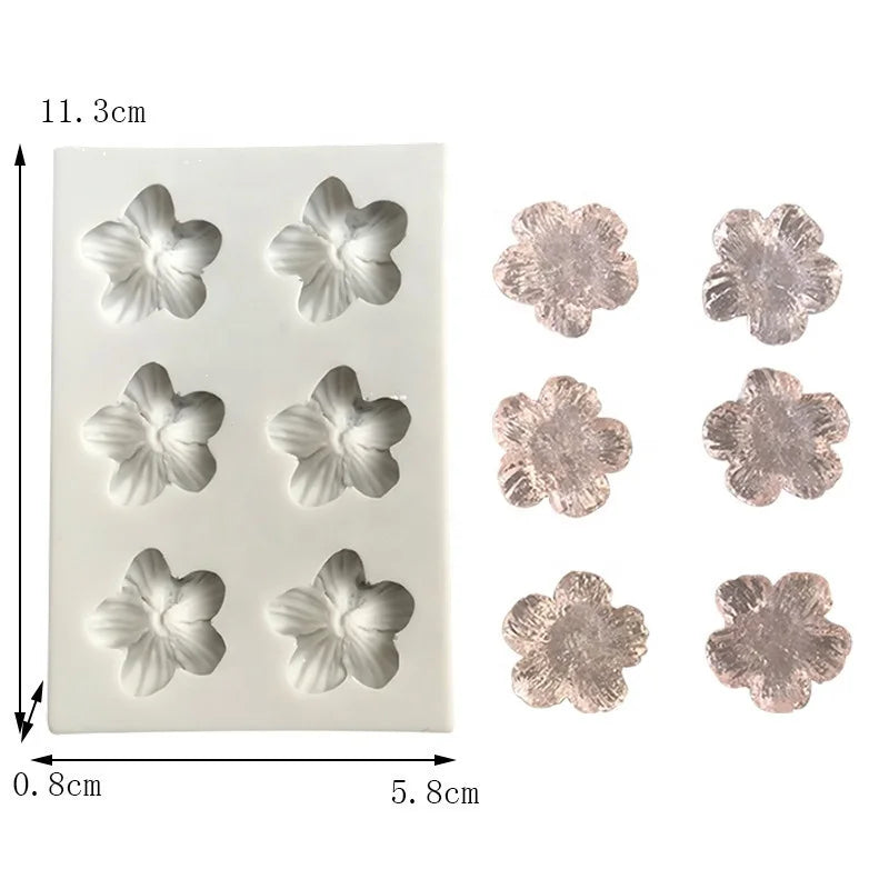 Flower Silicone Molds for Cake Decoration Non Stick Fondant Mold for DIY Chocolate Candy Cookie Cupcake Jelly and Polymer Clay