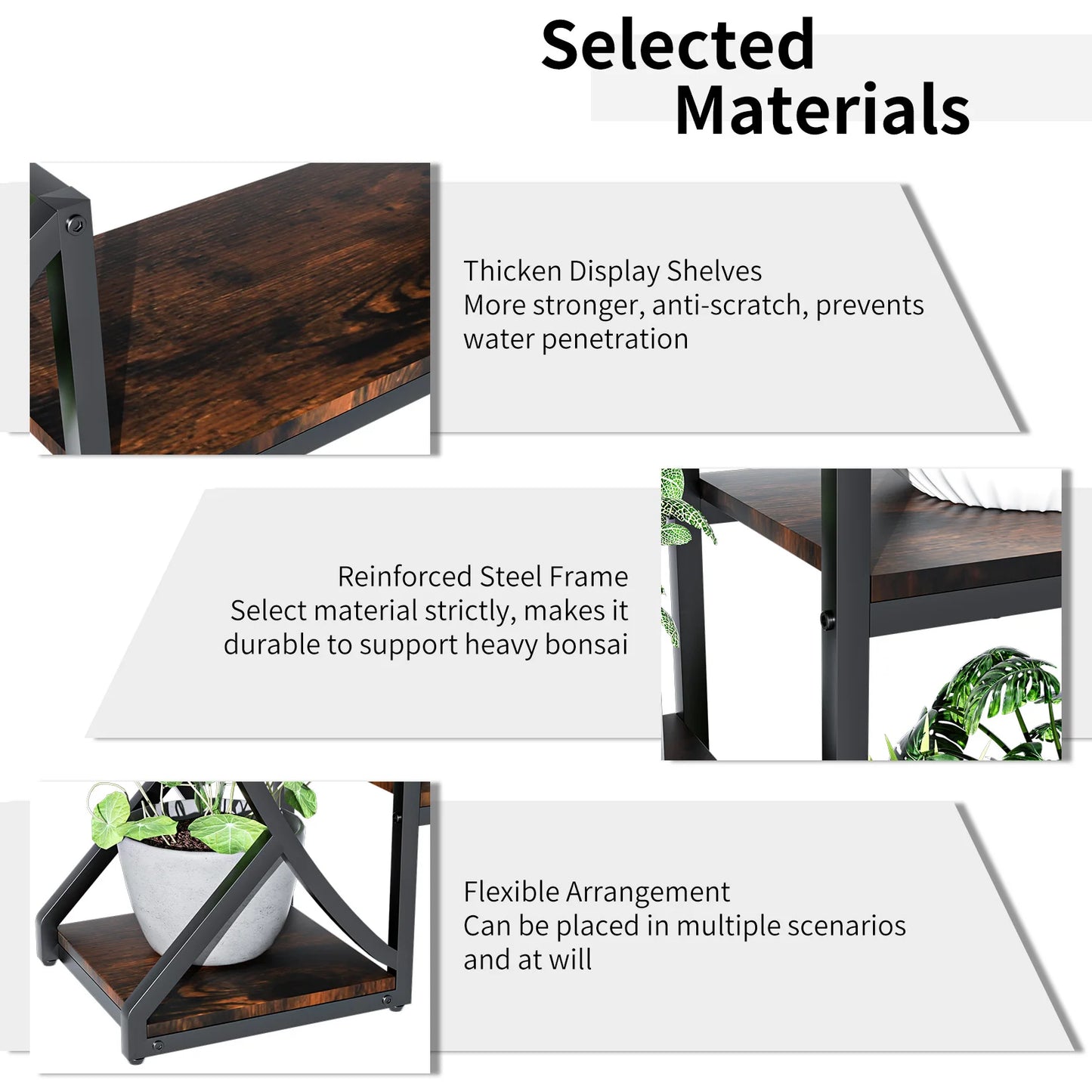 Multilayer Half‑Moon Plant Rack – Industrial Style Flower Shelf for Indoor/Outdoor Spaces