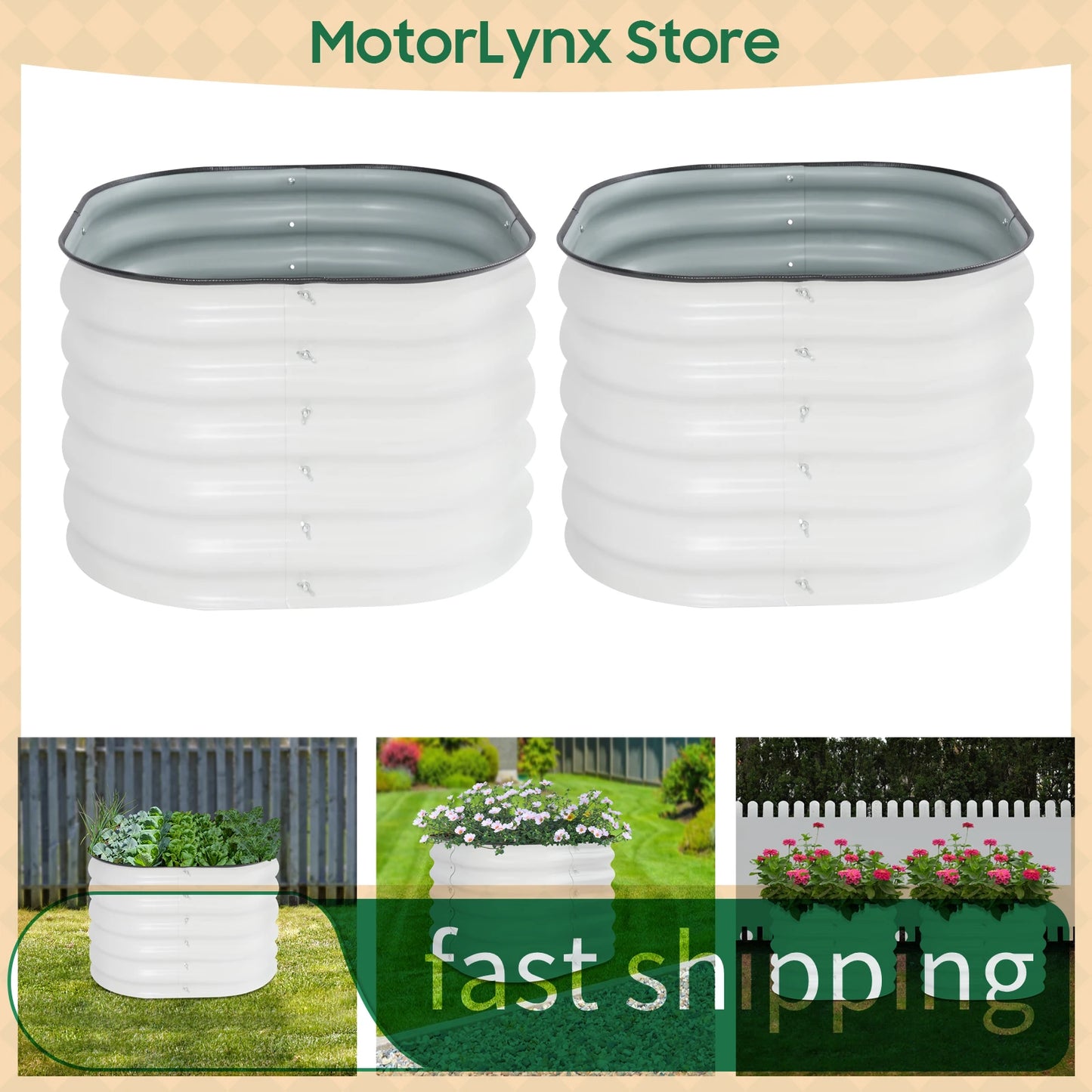 Two-piece circular raised flowerbed, garden flower bed, outdoor raised planter