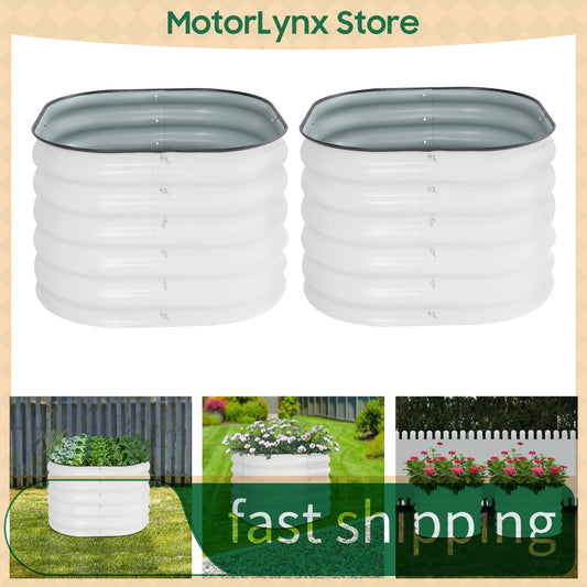 Two-piece circular raised flowerbed, garden flower bed, outdoor raised planter