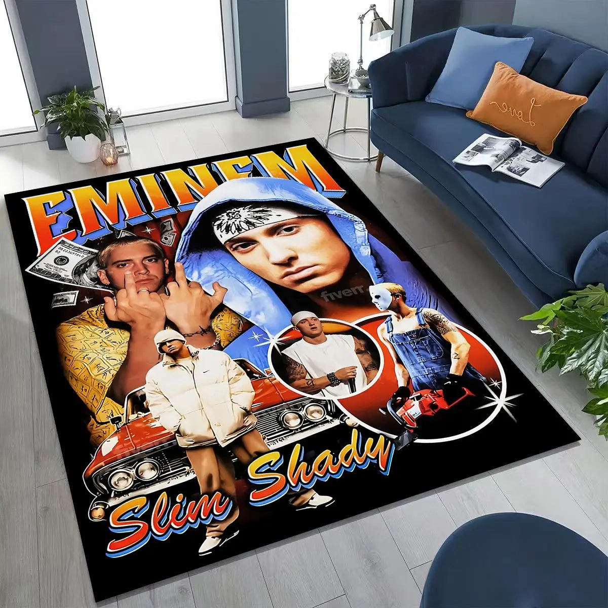 Tupac / 2Pac / Eminem Hip Hop Rap God Art Rug Non-slip Floor Mat