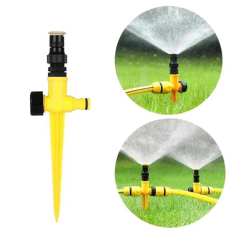 Garden Irrigation And Watering System, 360 Degree Automatic Rotating Sprinkler, Adjustable Nozzle, Large-Area Watering Tool