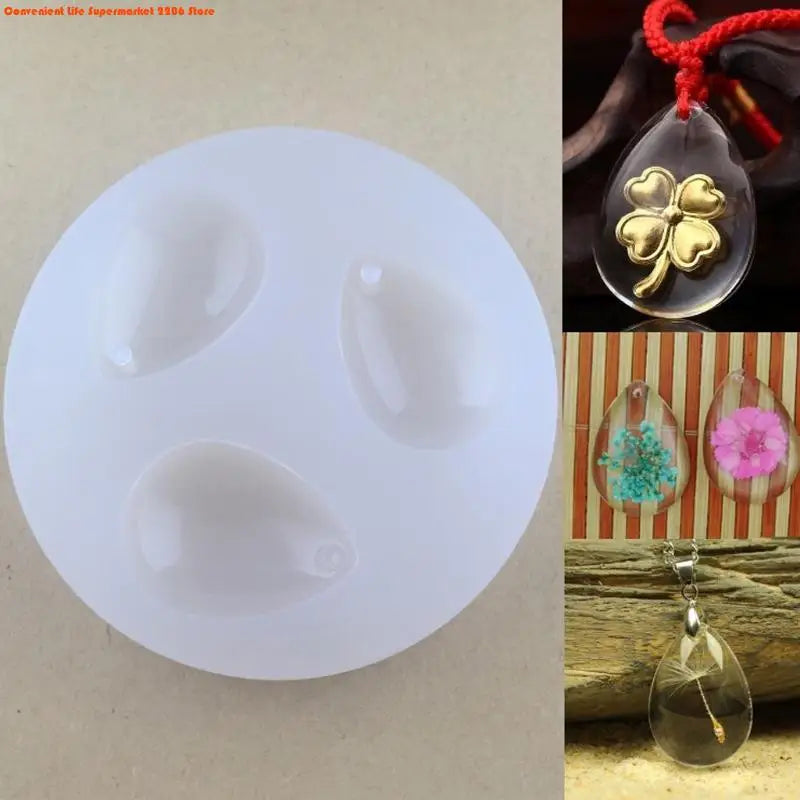 DIY Silicone Pendant Water Drop Gem Mold Epoxy Resin Casing Craft Jewelry Making Tool