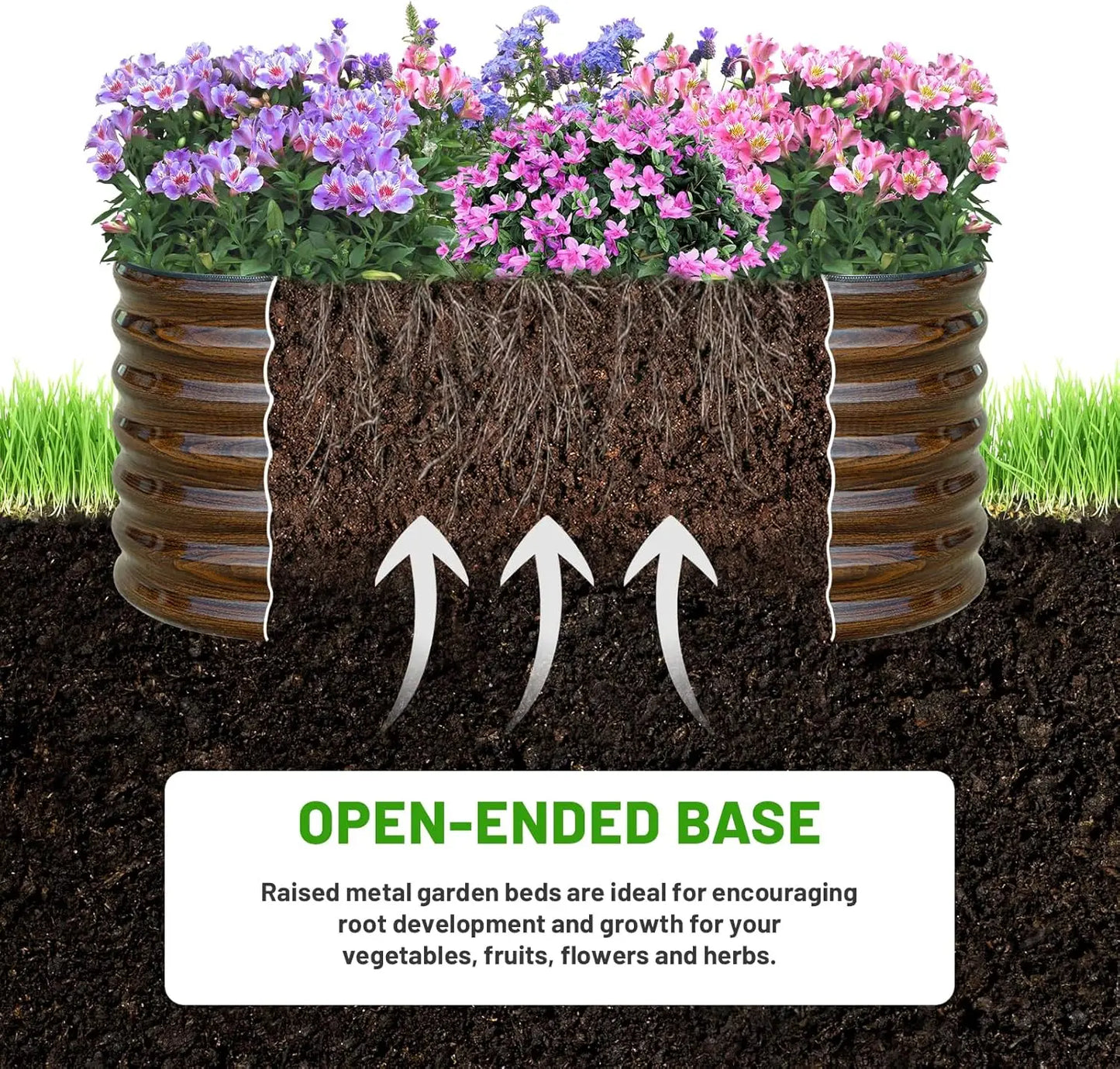 Large Metal Raised Garden Bed Kit, 2 Pcs 4x2x2 ft Planter Box for Vegetables, Flowers, Fruits
