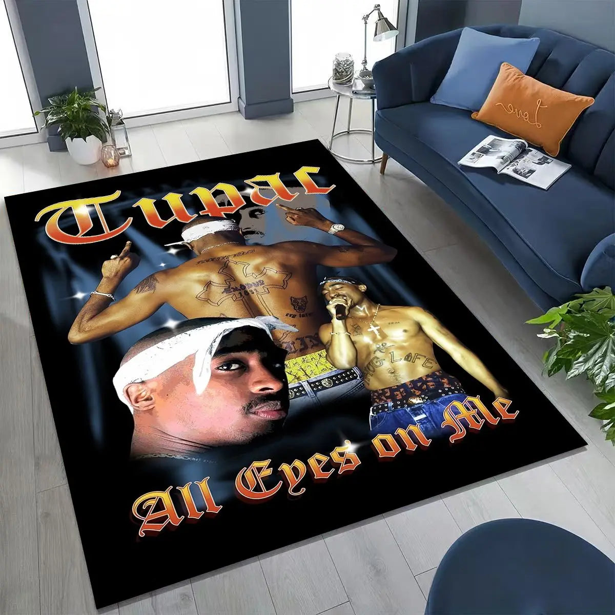 Tupac / 2Pac / Eminem Hip Hop Rap God Art Rug Non-slip Floor Mat