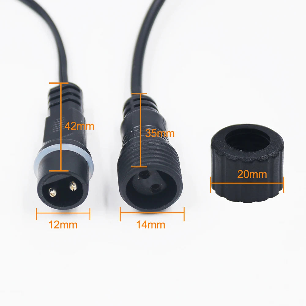 Solar Panel Box Controller 24V Waterproof with 8 Flash Modes Cable 2 Pin Male to Female Connector LED String Light Outdoor Decor