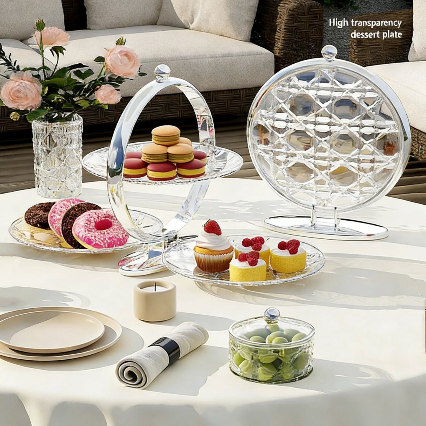 GIEMZA Countertop Fruit Basket Holder Exquisite Folded Fruit Bowl for Party 2 Tier Fruit Basket Fruteros Para Cocina