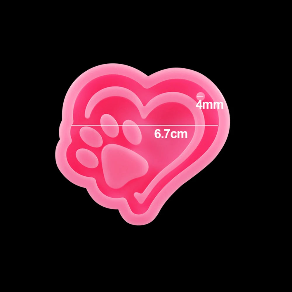 Dog Tag Bone Shaped Keychain Casting Silicone Mold for DIY Key Chain Pendant Crystal Epoxy Resin Molds Craft Jewelry Making Tool