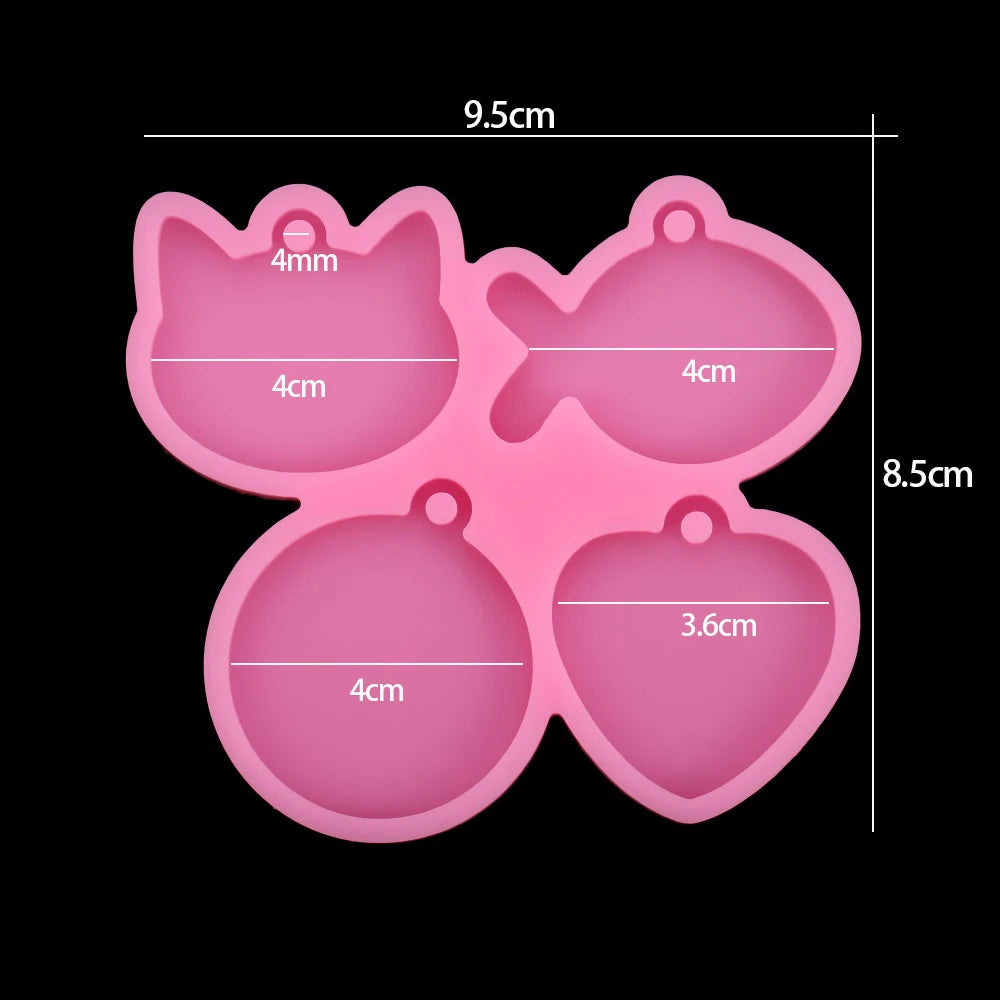 Dog Tag Bone Shaped Keychain Casting Silicone Mold for DIY Key Chain Pendant Crystal Epoxy Resin Molds Craft Jewelry Making Tool