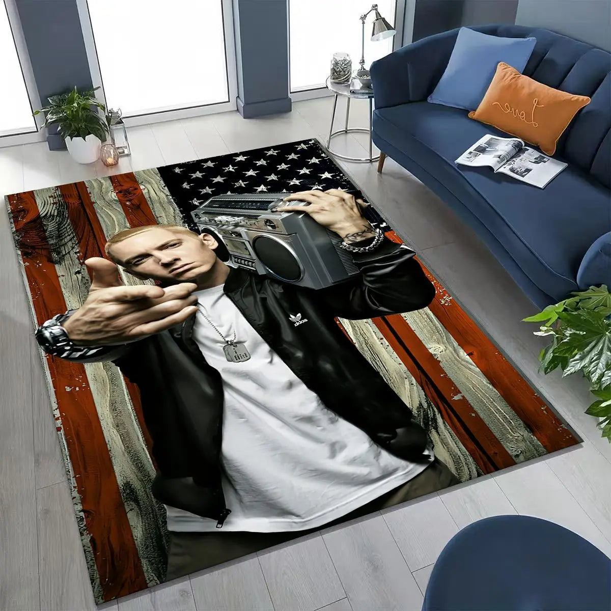 Tupac / 2Pac / Eminem Hip Hop Rap God Art Rug Non-slip Floor Mat
