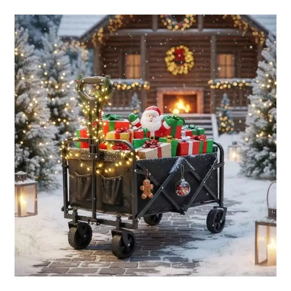 Heavy‑Duty Folding Garden Cart with All-Terrain Wheels, 450Pound Capacity, Foldable Multipurpose Cart.