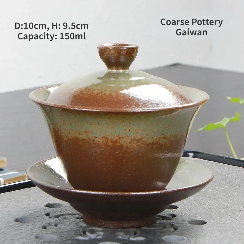 Jingdezhen-Chinese Gaiwan Tea Bowl, Household Porcelain Cups, Beautiful Teaware Teacup and Saucer Set, Ceramic Drinkware Tureen
