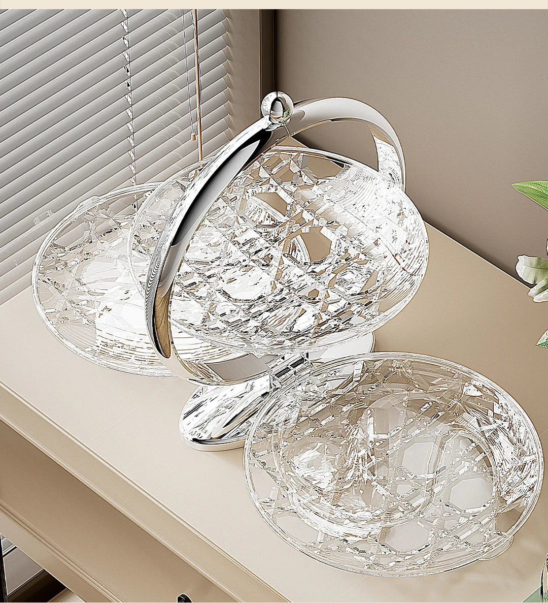 GIEMZA Countertop Fruit Basket Holder Exquisite Folded Fruit Bowl for Party 2 Tier Fruit Basket Fruteros Para Cocina