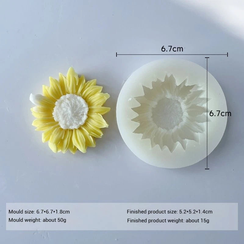 Flower Silicone Molds 3D Daisy Rose Peony Chocolate Cake Baking Mold Handmade Candle Soap Gypsum Resin Handicraft Making Tools