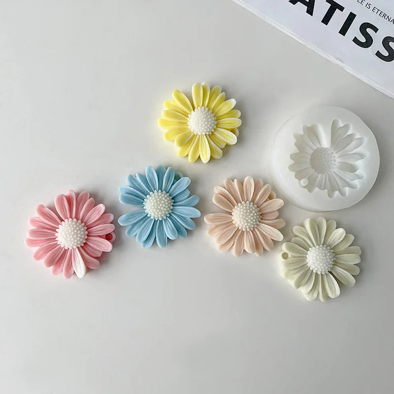 Flower Silicone Molds 3D Daisy Rose Peony Chocolate Cake Baking Mold Handmade Candle Soap Gypsum Resin Handicraft Making Tools