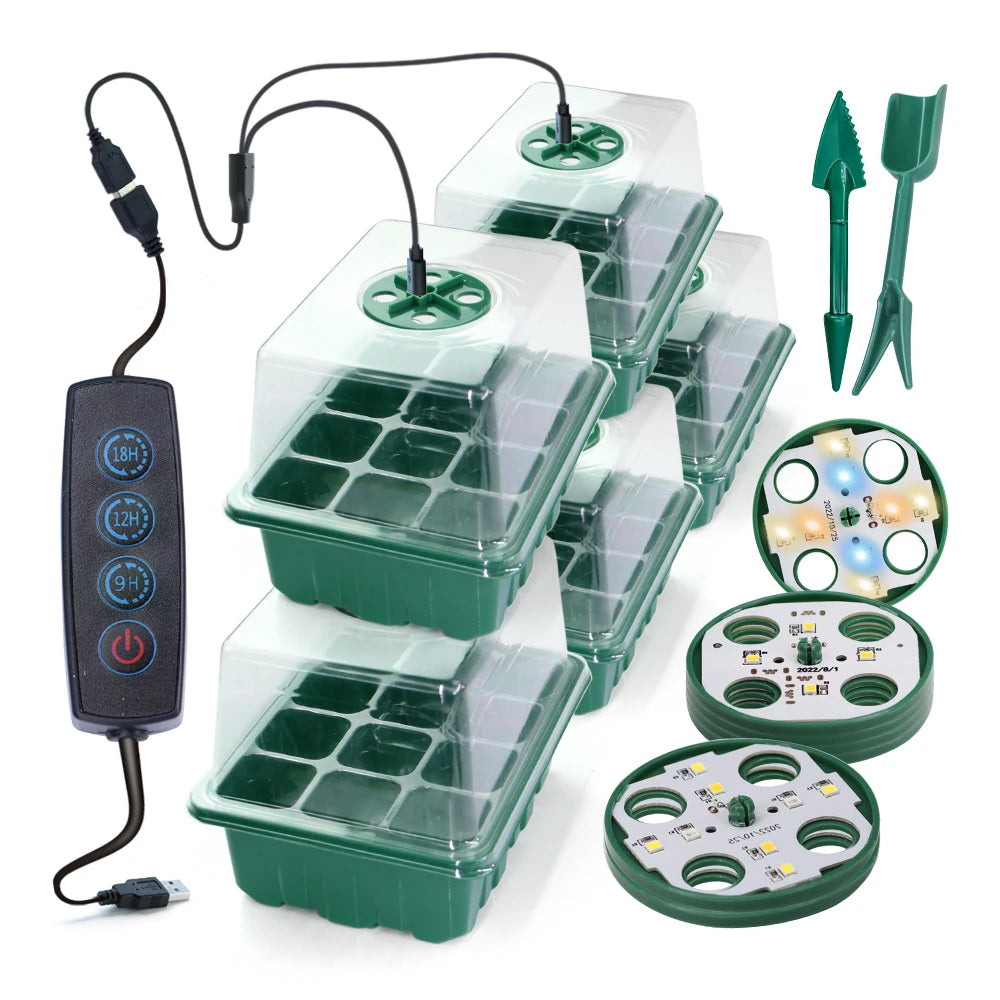 Home Garden Seed Starter Box – Seedling Germination Tray with Adjustable Light Cycles
