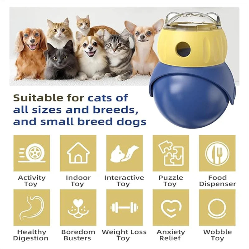 Dog Treat Dispenser Toy - Adjustable Interactive Puzzle Toy for Dogs and Cats | Slow Feeder & Leaking Ball for Puppy Training