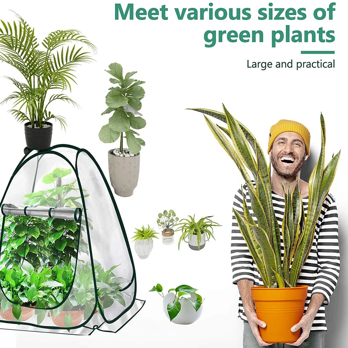 1/2/3Pcs Pop-Up Greenhouse for Outdoor Indoor Flower House, Portable Mini Greenhouse Cover Tent Gardening Plant Flower Warm Room