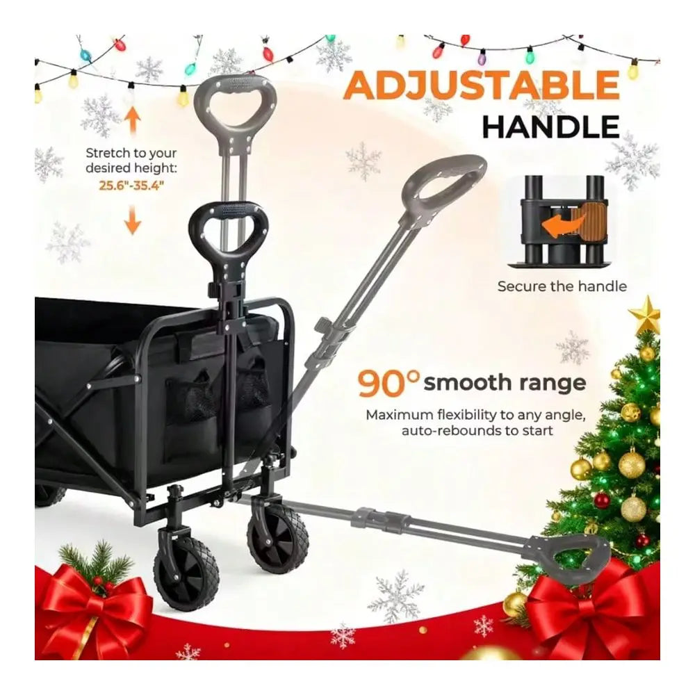 Heavy‑Duty Folding Garden Cart with All-Terrain Wheels, 450Pound Capacity, Foldable Multipurpose Cart.