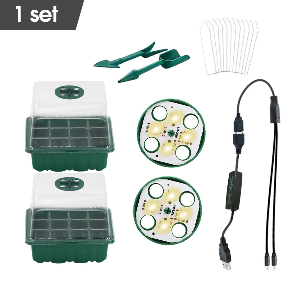 Home Garden Seed Starter Box – Seedling Germination Tray with Adjustable Light Cycles