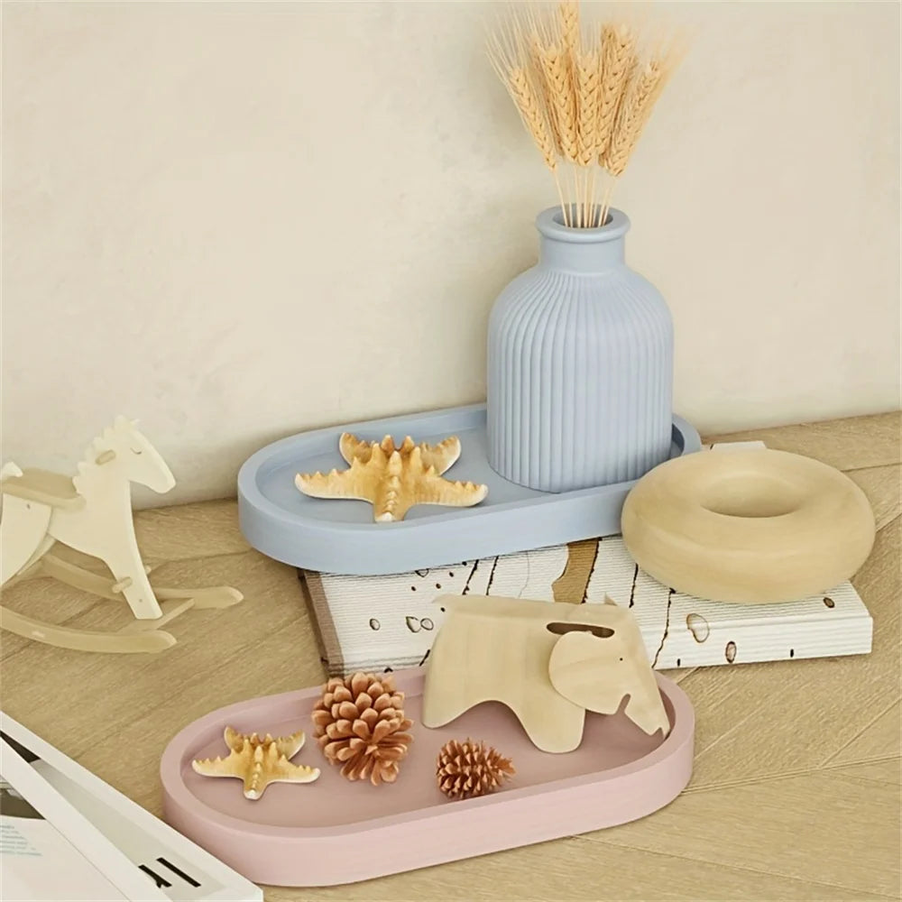 1/2pcs Vase Tray Silicone Mold, Oval Coaster Mold And Bottle Container Mold, Candy Container, Flower Pot, Gift, Home Decoration