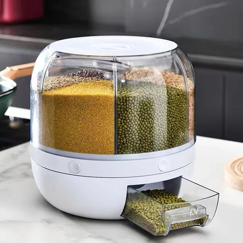 Rotatable Whole grains Storage Box Household Insect-Proof and Moisture-Proof Sealed rice Box Rice Tank Kitchen Storage Box