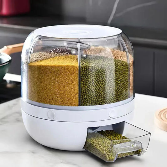Rotatable Whole grains Storage Box Household Insect-Proof and Moisture-Proof Sealed rice Box Rice Tank Kitchen Storage Box
