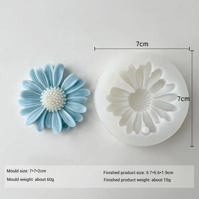 Flower Silicone Molds 3D Daisy Rose Peony Chocolate Cake Baking Mold Handmade Candle Soap Gypsum Resin Handicraft Making Tools