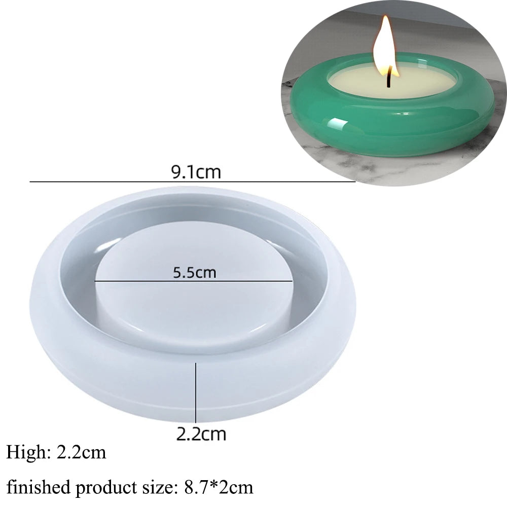 Round Concrete Candle Jar Silicone Mould Diy Handmade Succulent Cement Planter Resin Silicone Mold Gypsum Storage Box Home Decor